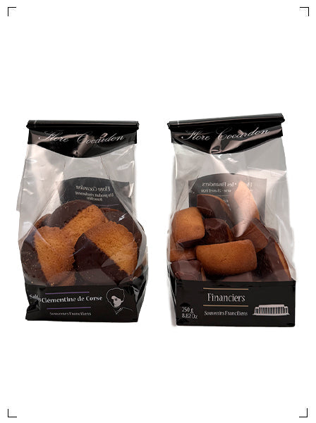 Salon du Chocolat 2024 DES LIS CHOCOLAT FINACIER CHOCOLAT NOIR ET SABLES CLEMENTINE DE CORSE, 2024 デリス ショコラ フィナンシエ ブラックチョコとクレモンティーヌ サブレ サロン デュ ショコラ
