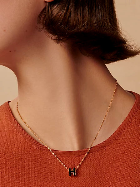 Hermes PENDENTIF MINI POP H CHAINE ROSE GOLD, ミニポップ アッシュ ペンダント ローズゴールドチェーン エルメス
