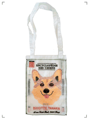 Brigitte Tanaka SAC ORGANZA ENCYCLOPEDIE DES CHIENS, ショッピングバッグ 犬大図鑑 ルボンマルシェコラボレーション ブリジット タナカ