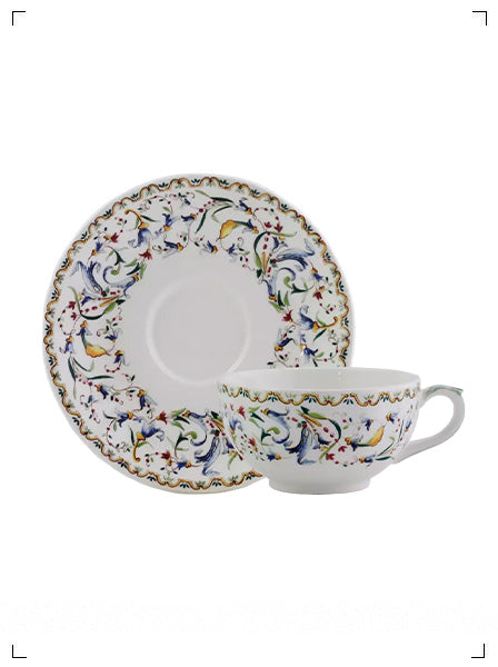 Gien TOSCANA COFFRET DE 2 TASSES ET SOUCOUPES A THE, トスカーナ ティーカップ＆ソーサー 二組セットコフレ ジアン