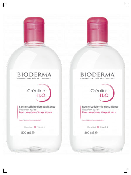 Bioderma CREALINE H2O SOLUTION MICELLAIRE X 2 PIECES, サンシビオ H2O 2本セット ビオデルマ