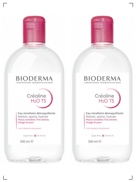 Bioderma CREALINE TS H2O SOLUTION MICELLAIRE X 2 PIECES, サンシビオ H2O TS  超乾燥肌用 2本セット ビオデルマ