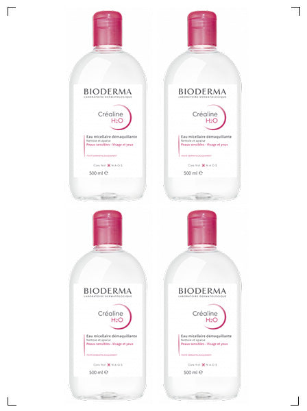 Bioderma CREALINE H2O SOLUTION MICELLAIRE X 4 PIECES, サンシビオ H2O 4本セット ビオデルマ
