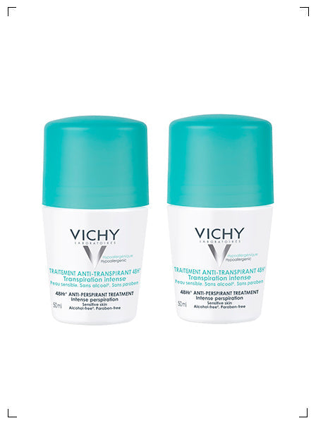 Vichy DEODORANT ANTI-TRANSPIRANT TRANSPIRATION INTENCE BILLE 48H 2PCS, デオドラント 48H ロールタイプ  2個セット ヴィッシー