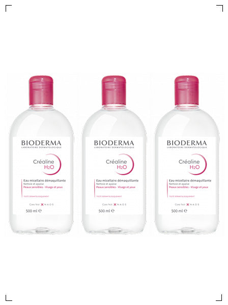 Bioderma CREALINE H2O SOLUTION MICELLAIRE X 3 PIECES, サンシビオ H2O 3本セット ビオデルマ