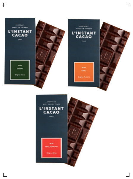 L'Instant Cacao TABLETTES NOIR SELECTION, タブレット セレクション 3枚セット ランスタンカカオ