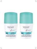 Vichy DEODORANT ANTI-TRANSPIRANT 48H ANTI-TRACES JAUNE ET BLANCHES, デオドラント 48H ロールタイプ アンチトレース 2個セット ヴィッシー