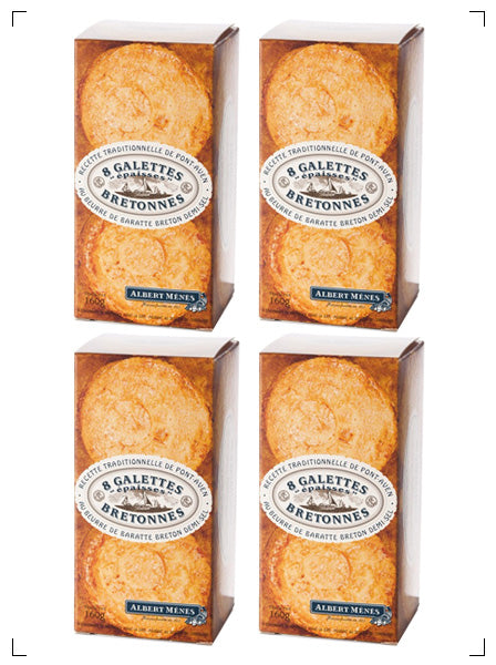 Albert Menes GALETTES EPAISSES BRETONNES AU BEURRE DE BARATTE, バター ガレット 4箱セット アルベール メネス