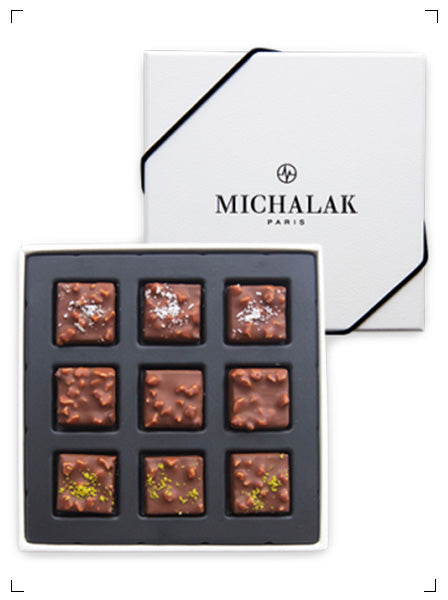 Christophe Michalak COFFRET 9 BONBONS PRALINES, プラリネショコラ コフレ 9個入り クリストフ ミシャラク