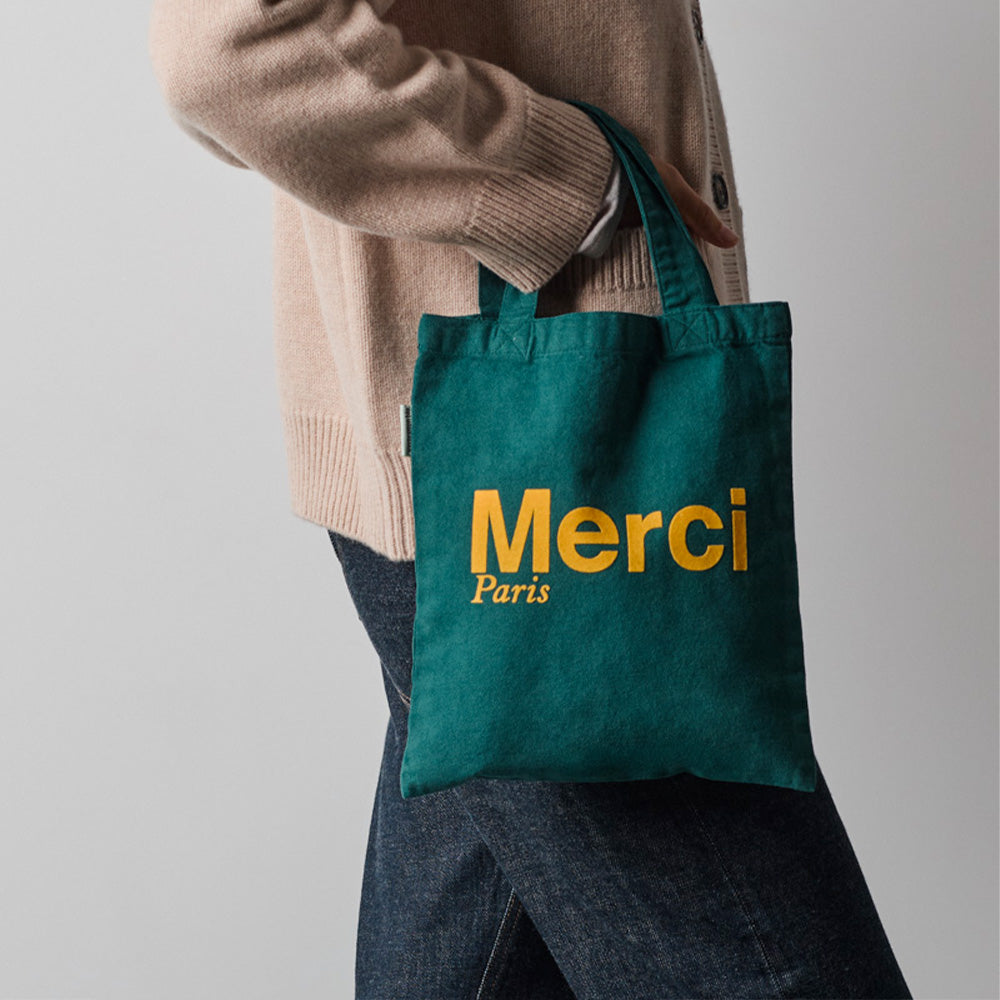 MERCI - TOTE BAG EN COTON - FORÊT & JAUNE