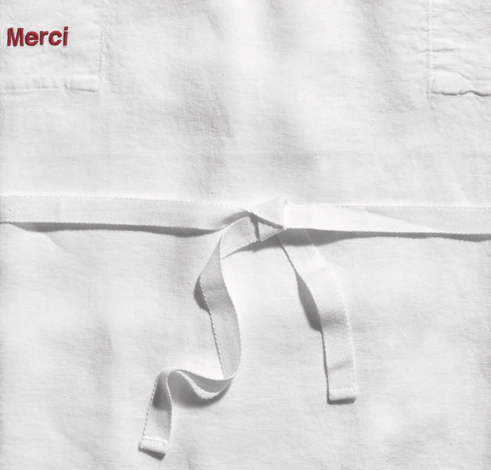 MERCI | Tablier en lin lavé - Blanc Optique