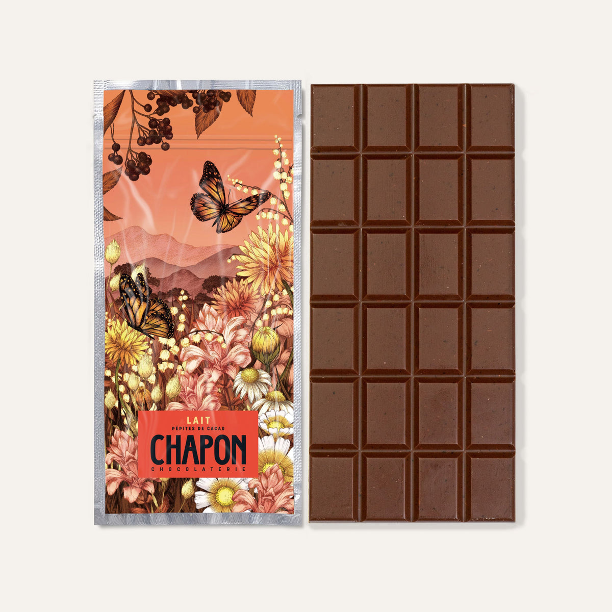 TABLETTE DE CHOCOLAT AU LAIT 47% AUX PÉPITES DE CACAO