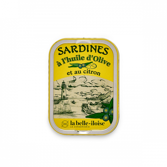 La Belle Iloise Sardines à l'huile d'olive et au citron 4 boîtes de 115g