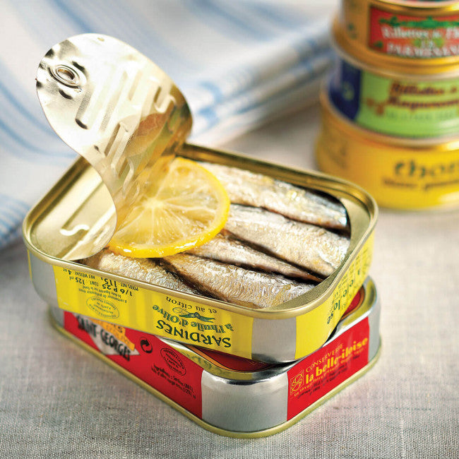 La Belle Iloise Sardines à l'huile d'olive et au citron 4 boîtes de 115g