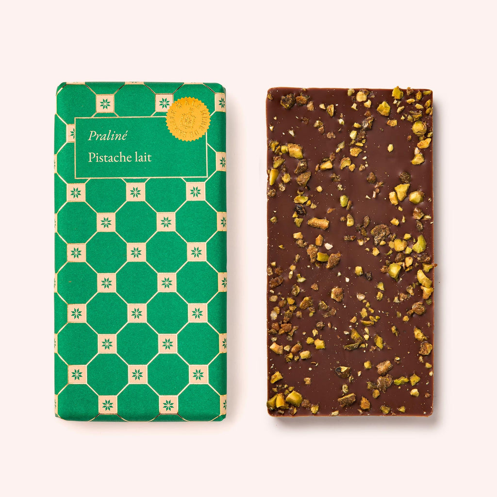TABLETTE CHOCOLAT PRALINÉ PISTACHE LAIT