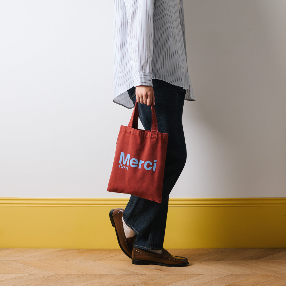 MERCI - TOTE BAG EN COTON - VIN & BLEU