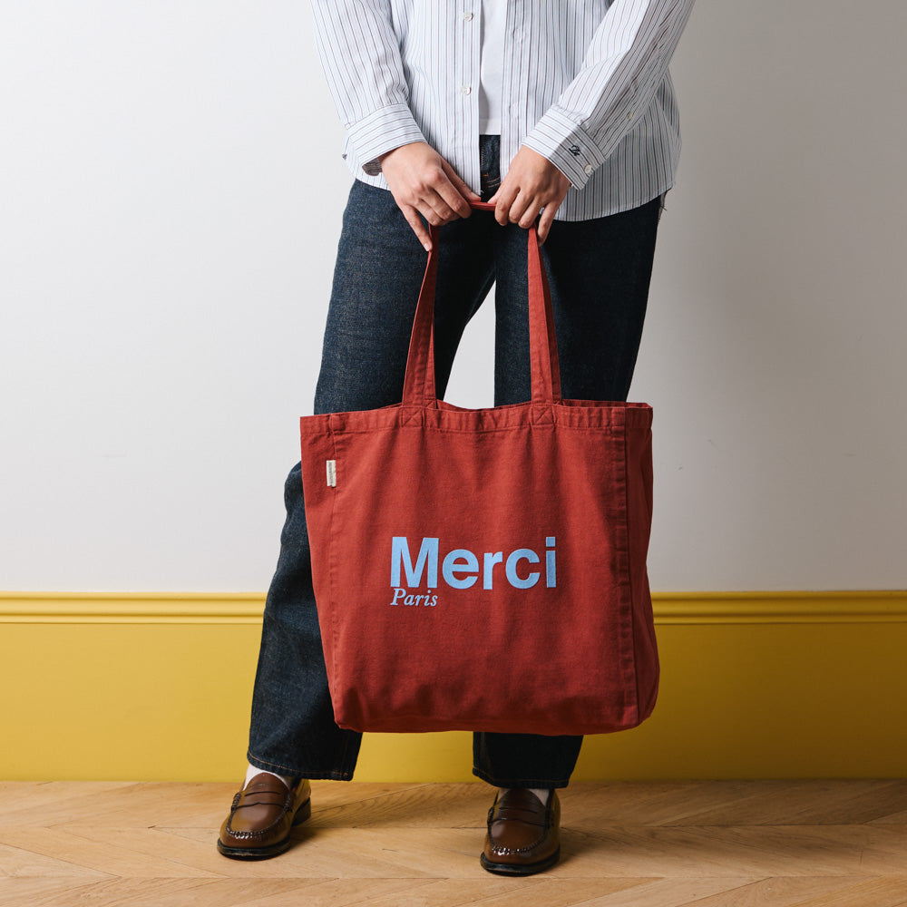 MERCI - TOTE BAG EN COTON - VIN & BLEU