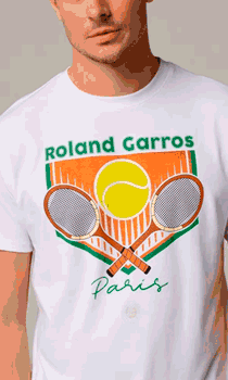 Roland Garros / T-SHIRT RAQUETTES HOMME BLANC