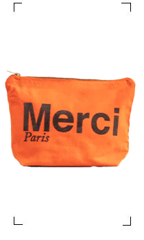 Merci / POCHETTE EN COTON / ORANGE & MARRON