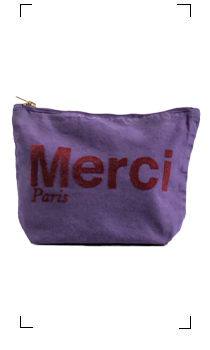 Merci / POCHETTE EN COTON / VIOLET & BORDEAUX