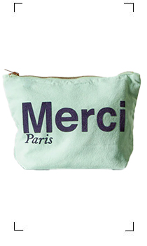 Merci / POCHETTE EN COTON / MINT & BLEU