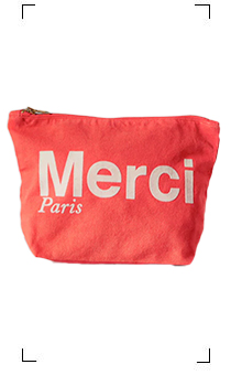 Merci / POCHETTE EN COTON / ORANGE & SABLE