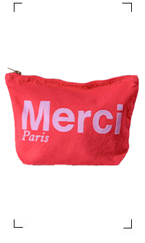 Merci / POCHETTE EN COTON / ROUGE & VIOLET