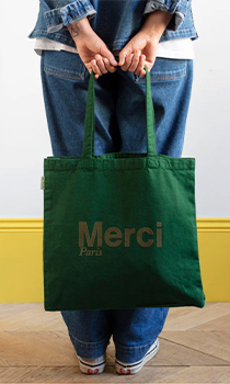 Merci / CABAS MERCI PARIS GRANDE TAILLE VERT