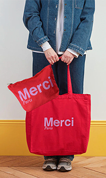 Merci / TOTE BAG GRAND ET POCHETTE SET