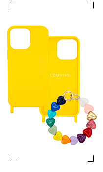 Louvini Paris / COQUE IPHONE JAUNE & BRACELET PETIT CUORE - ARC-EN-CIEL