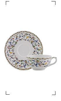Gien / TOSCANA COFFRET DE 2 TASSES ET SOUCOUPES A THE
